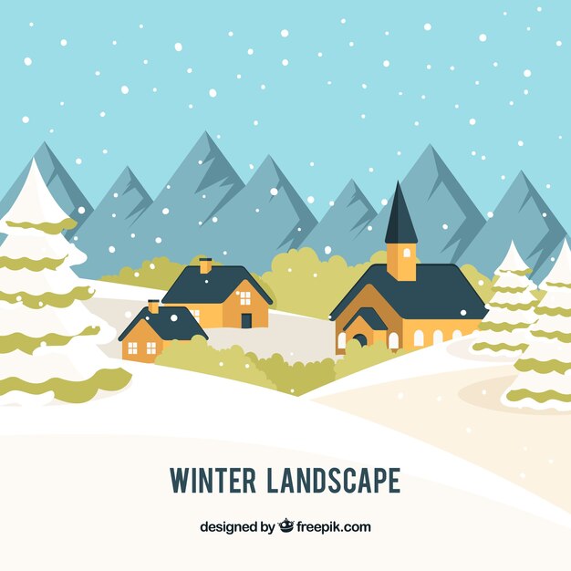 Fondo pueblo invierno