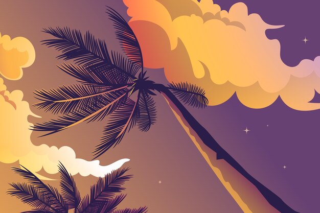 Fondo de puesta de sol tropical en gradiente