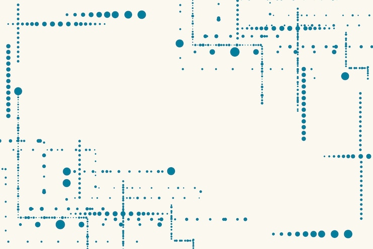 Vector gratuito fondo de puntos azules de diseño plano