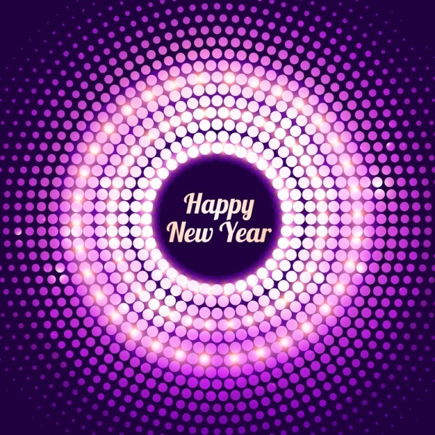 Vector gratuito fondo de puntos brillantes de año nuevo en color morado