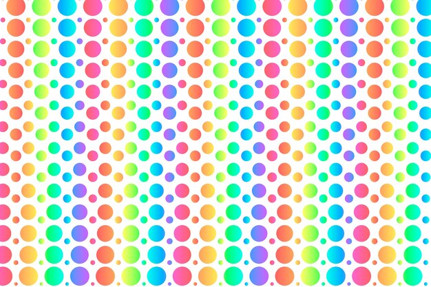 Fondo de puntos de polca de arco iris en gradiente