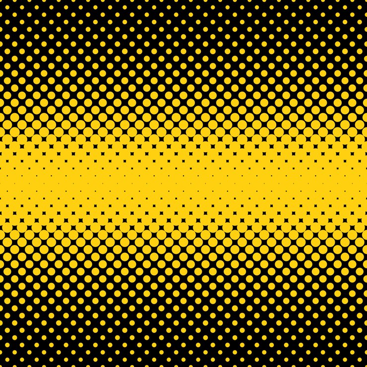 Fondo con puntos de semitono amarillo y negro