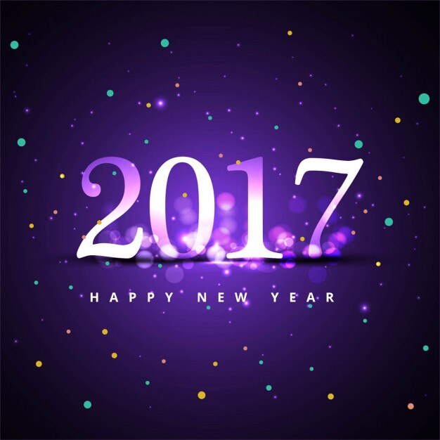 Fondo púrpura de feliz año nuevo 2017 con círculos