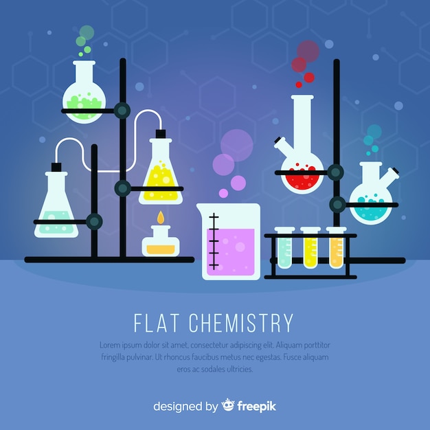 Vector gratuito fondo química colorido plano