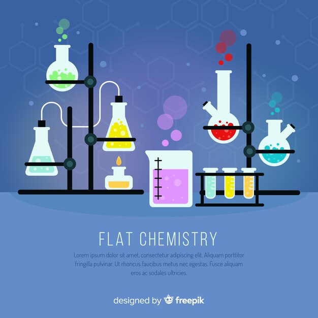 Fondo química colorido plano