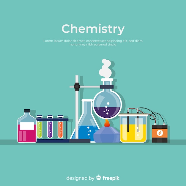 Fondo química colorido plano