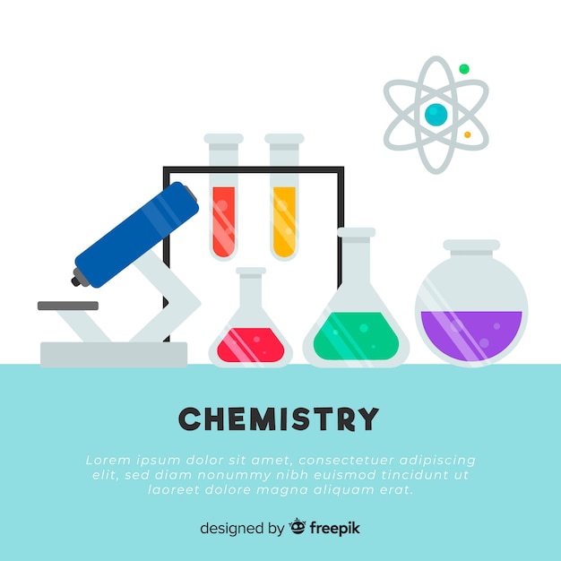 Fondo química colorido plano