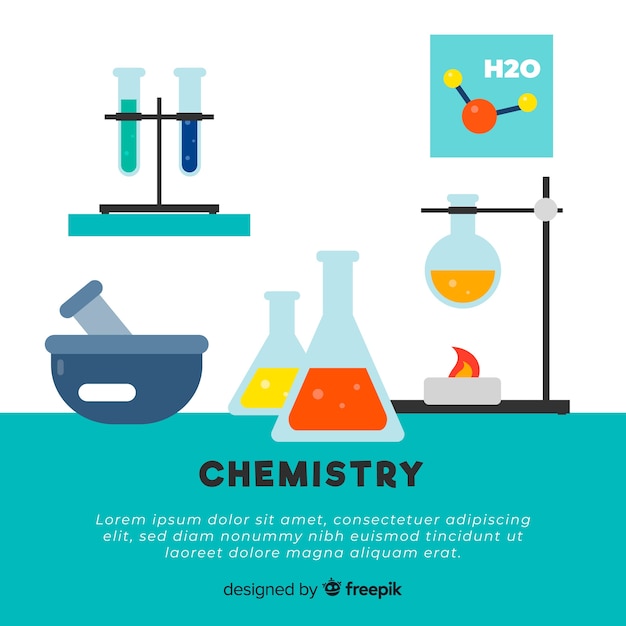 Fondo química colorido plano