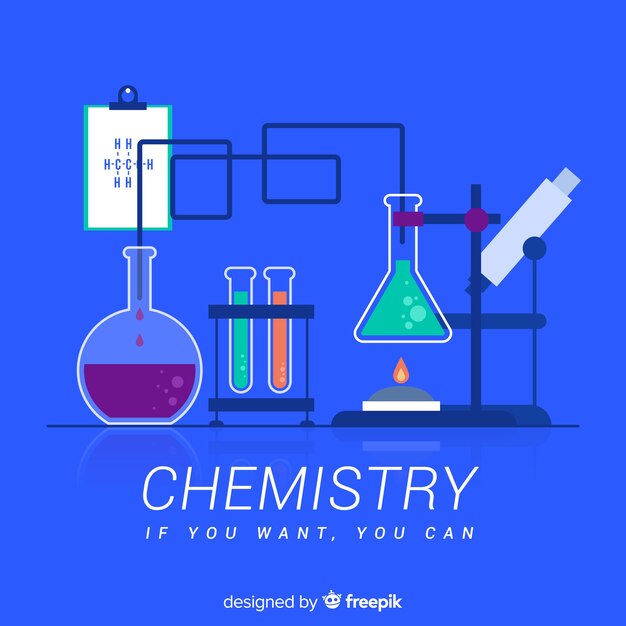 Fondo química colorido plano