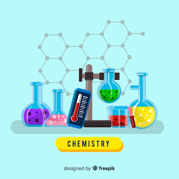 Fondo química colorido plano