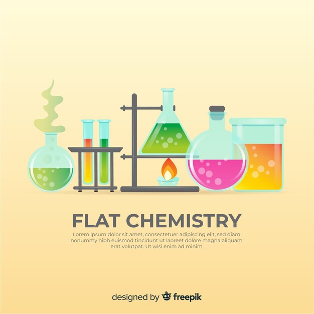 Fondo química colorido plano