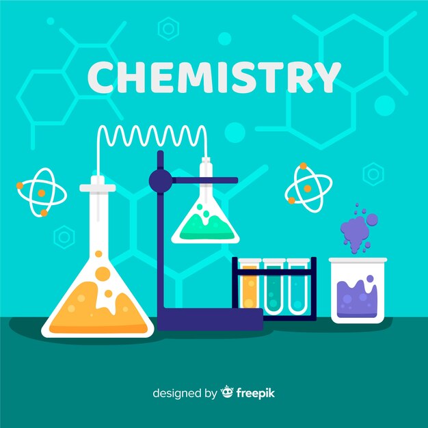 Fondo química colorido plano