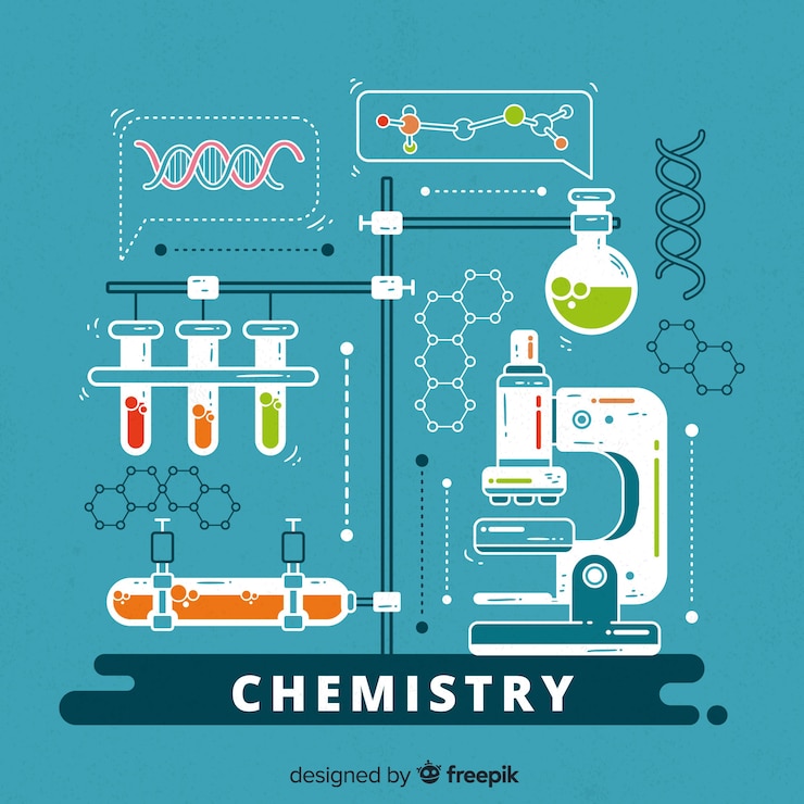 Vector gratuito fondo química dibujado a mano