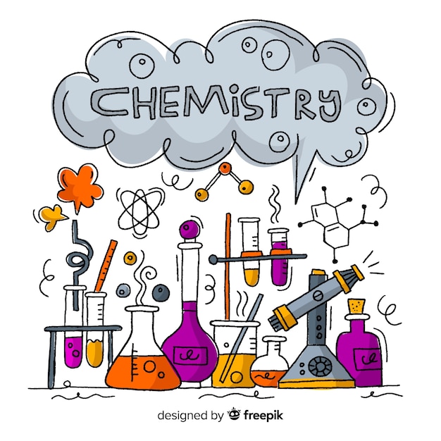 Fondo de química dibujado a mano
