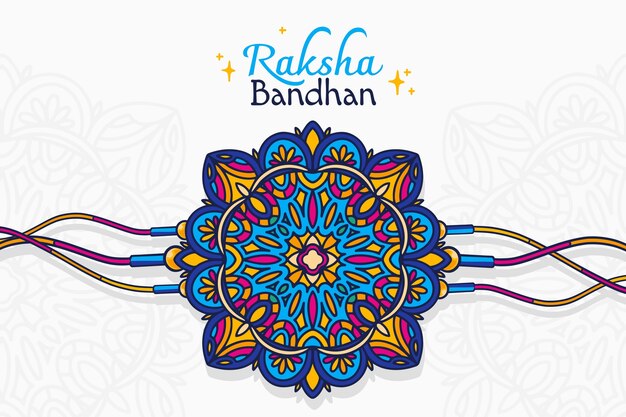 Fondo de raksha bandhan dibujado a mano