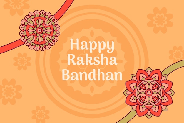 Vector gratuito fondo de raksha bandhan dibujado a mano