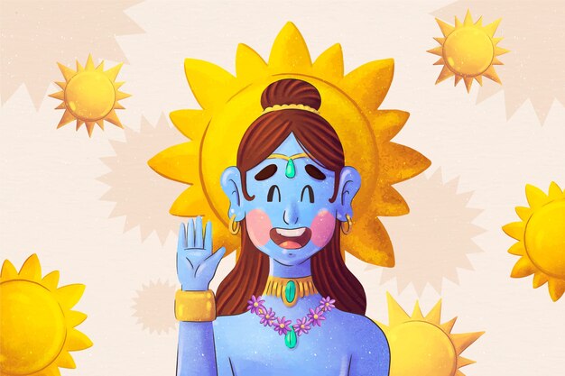 Fondo de ram navami acuarela