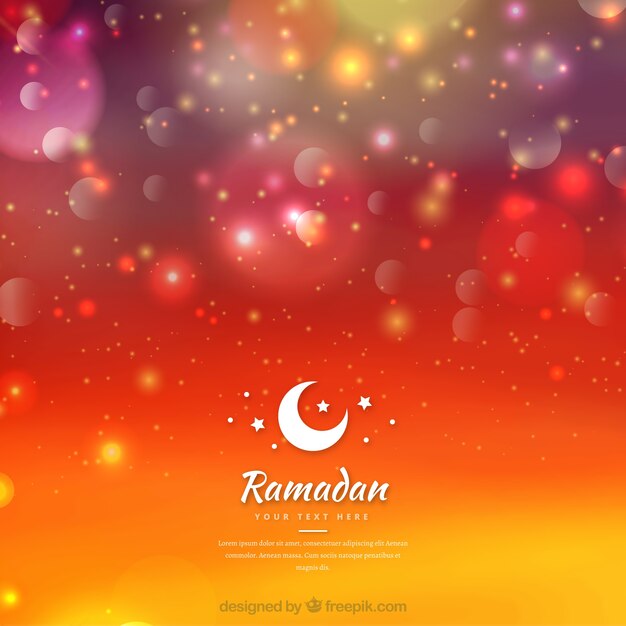 Fondo de ramadán colorido en estilo desenfocado