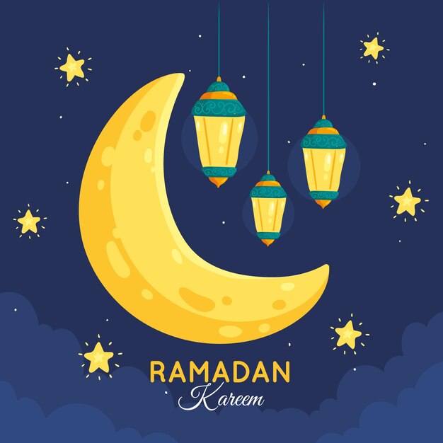 Fondo de Ramadán dibujado a mano