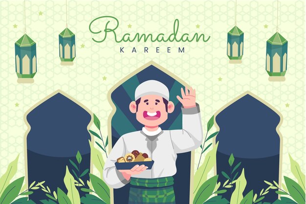 Fondo de ramadán dibujado a mano
