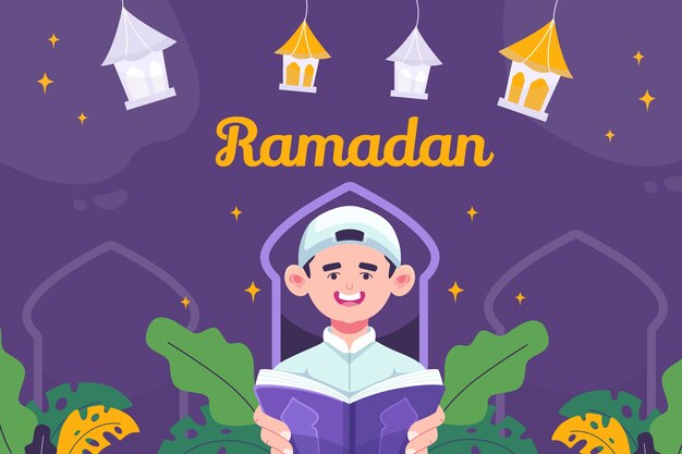 Fondo de ramadán dibujado a mano