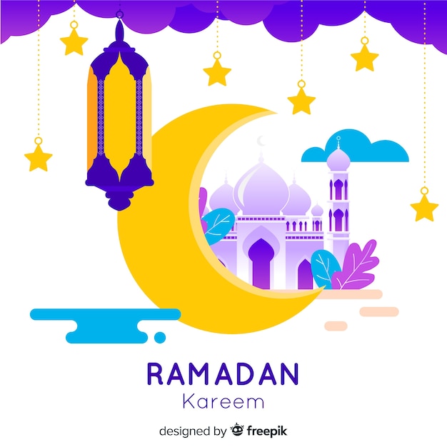 Fondo de ramadán en diseño plano