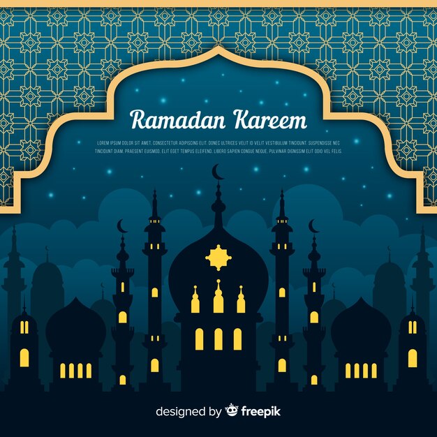 Fondo de ramadán en diseño plano