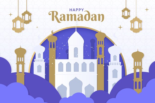 Fondo de ramadán estilo papel