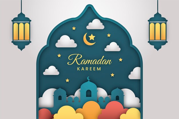 Fondo de ramadán estilo papel