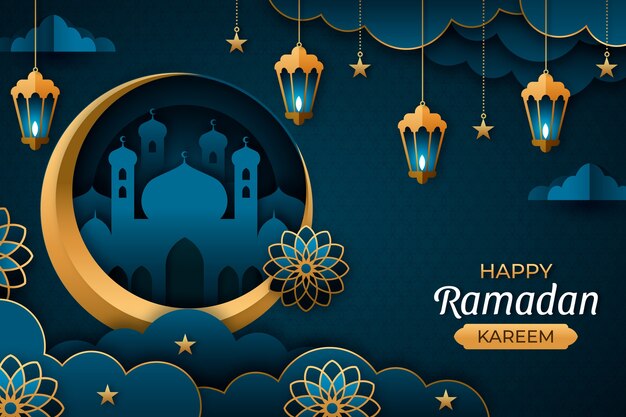 Fondo de ramadán estilo papel