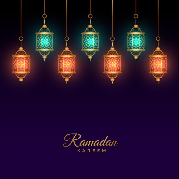 Fondo de ramadan kareem de decoración de linterna árabe islámica