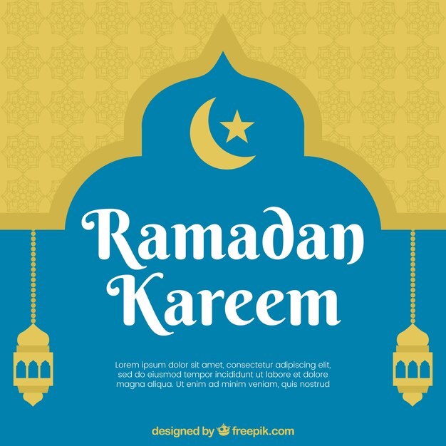 Fondo de Ramadán con lámparas y adornos