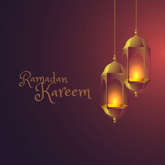 Fondo de ramadán con lámparas colgantes