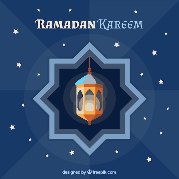 Vector gratuito fondo de ramadán con lámparas y ornamentos