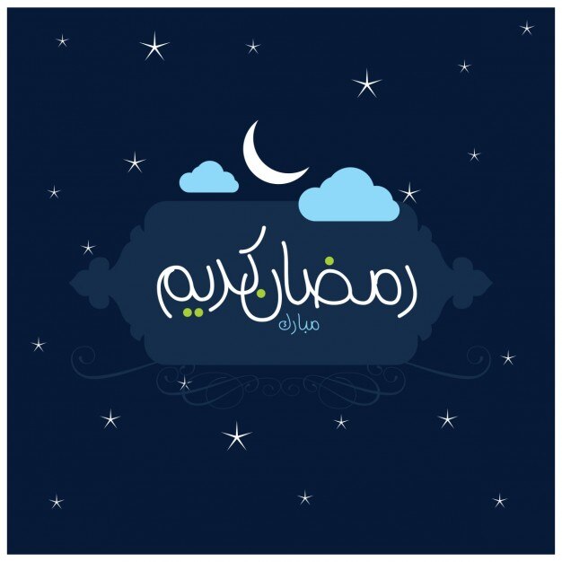 Fondo de ramadán de luna y estrellas