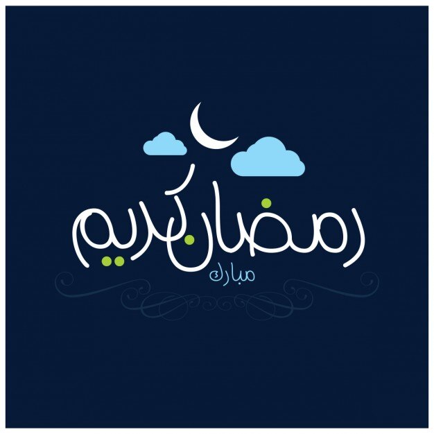 Fondo de ramadán con luna y estrellas