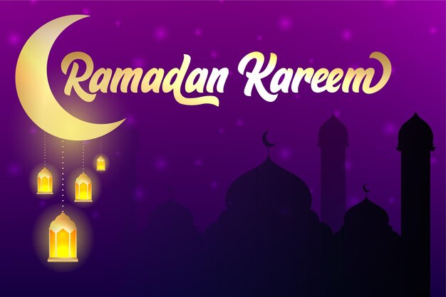 Fondo de ramadán simple con sombra de silueta