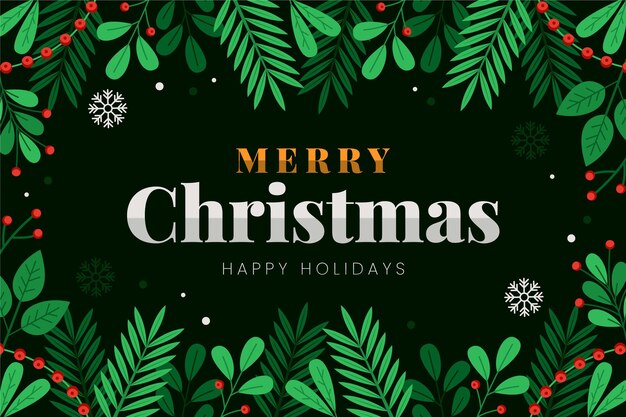 Fondo de ramas de árbol de navidad en diseño plano