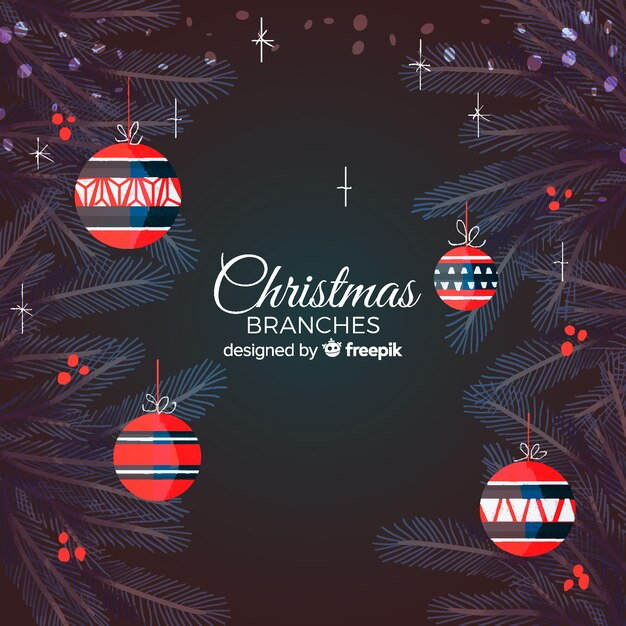 El fondo de las ramas del árbol de Navidad