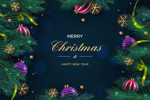 El fondo de las ramas realistas del árbol de Navidad