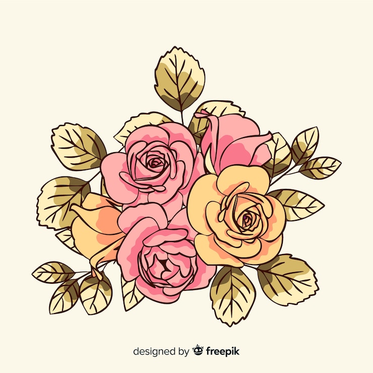 Vector gratuito fondo de ramo de flores vintage