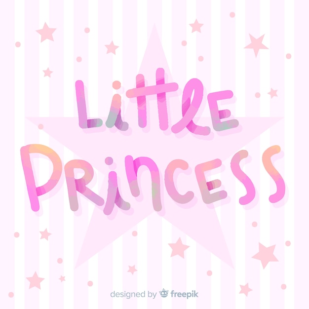 Vector gratuito fondo a rayas lettering princesa