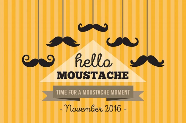 Fondo de rayas de movember con bigotes 