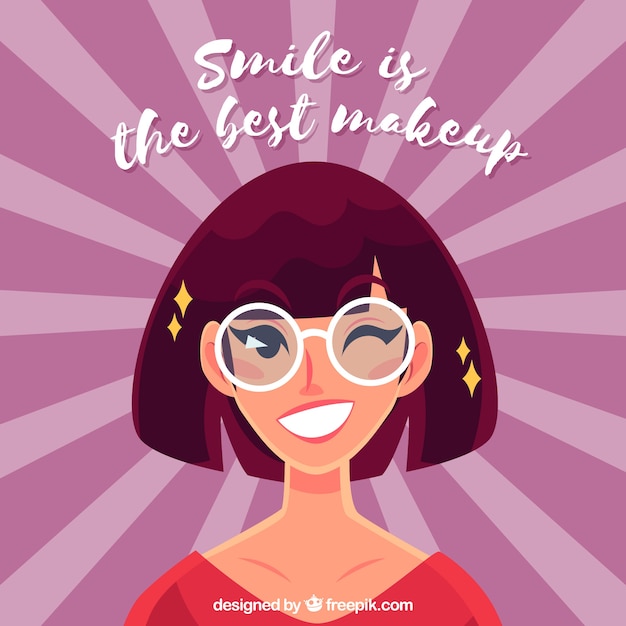 Vector gratuito fondo de rayos de sol con mujer sonriente