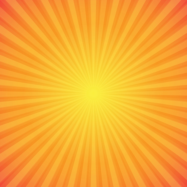 Vector gratuito fondo de rayos de sol naranja y amarillo brillante