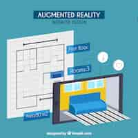 Vector gratuito fondo de realidad aumentada en estilo isométrico