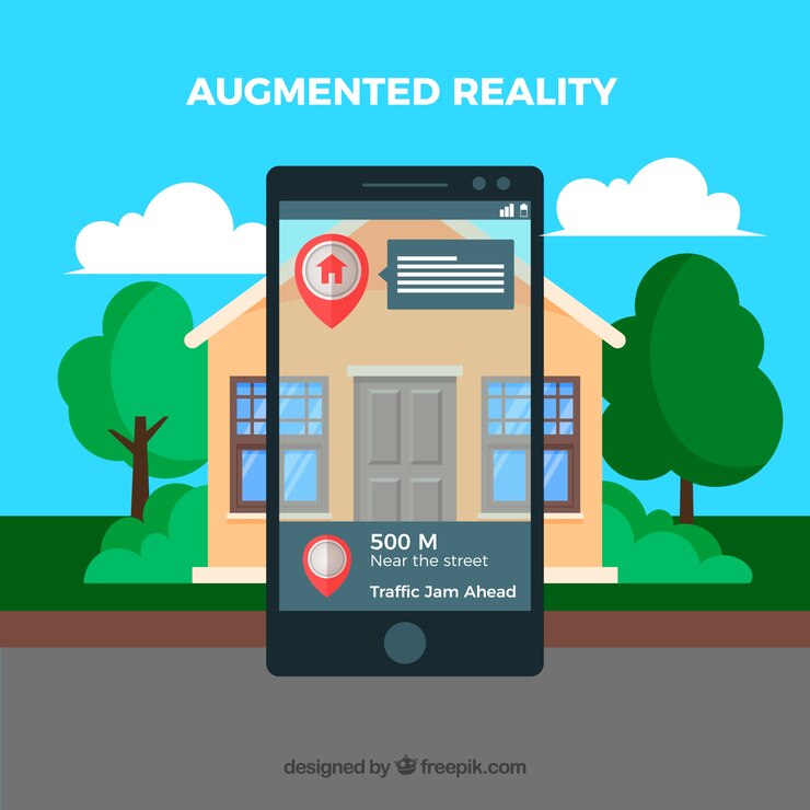 Vector gratuito fondo de realidad aumentada en estilo plano