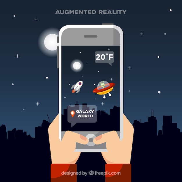 Vector gratuito fondo de realidad aumentada en estilo plano