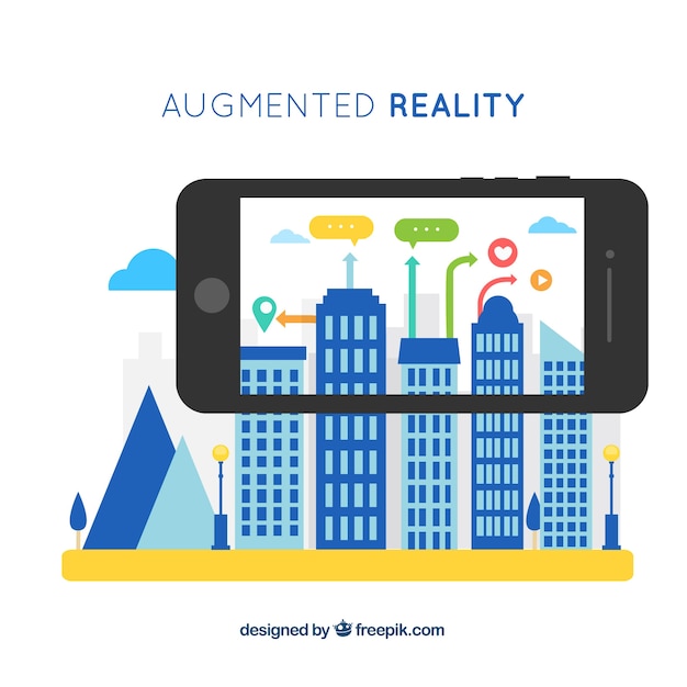Vector gratuito fondo de realidad aumentada en estilo plano