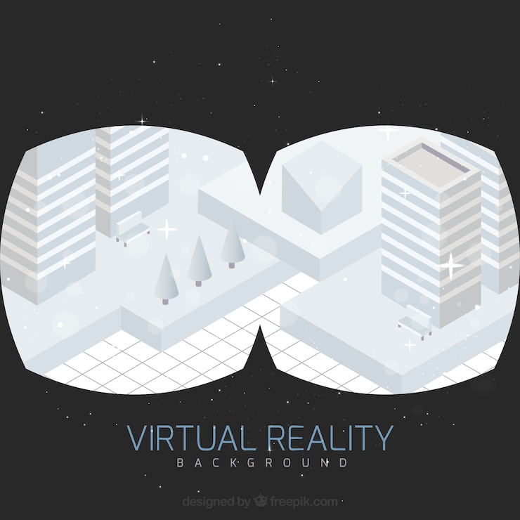 Vector gratuito fondo de realidad virtual de ciudad geométrica